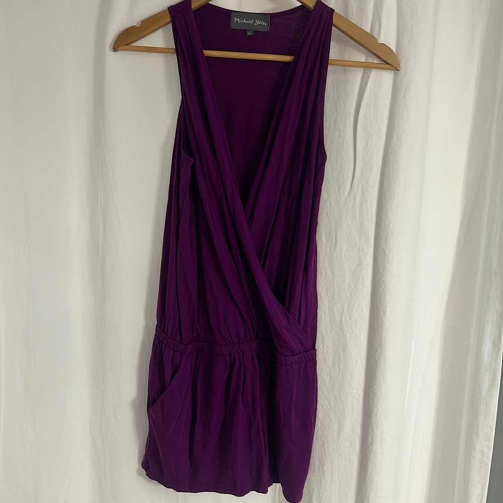 Xs Michael Stars Eggplant Romper with pockets
